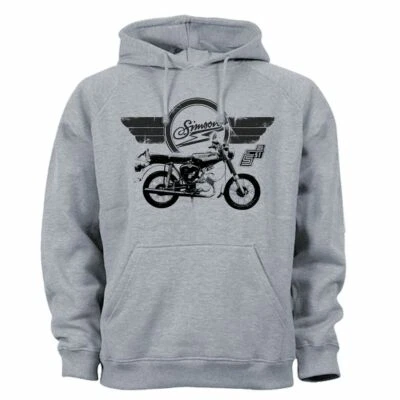 S51B DDR Simson Moped VEB Suhl Retro Hoodie Kapuzensweat S-4XL sportsgrey - Bild 1 von 2