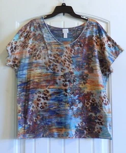 Camiseta para mujer Chico con tachuelas animal manga dolman rayón talla 3 o XL - Imagen 1 de 3