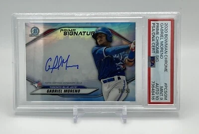 2020 Bowman Chrome Gabriel Moreno Prime Signature On Card Auto /50 PCS-GM PSA 9 - Image 1 of 2