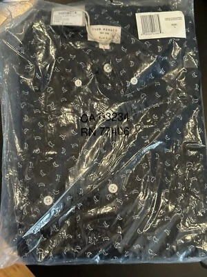 NWT Club Monaco 100% Linen Long Sleeves Button Up Slim Fit Shirt  Coral Sz Small - Image 1 of 2