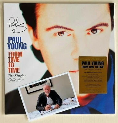 PAUL YOUNG * FROM TIME TO TIME - THE SINGLES * SIGNED LIMITED 2x BLUE VINYL * BN - Image 1 of 4