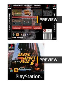 GTA Grand Theft Auto 2 - PlayStation PS1 Cover Intarsiata Riproduzione Anteriore + Posteriore - Foto 1 di 4
