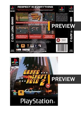 GTA Grand Theft Auto 2 - PlayStation PS1 Inlay Covers Front + Back Reproduction - Image 1 of 4