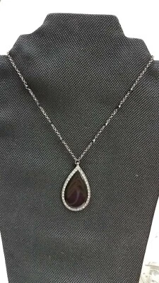 Collar Gargantilla Colgante Cabujón Negro Estrás Firmado Robert Rose 15.5" 4 Foto 1 de 4