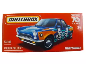 Matchbox Push 'N Puller Blue Power Grabs 1:64 Scale 3 Inch Diecast Model Car - Picture 1 of 2