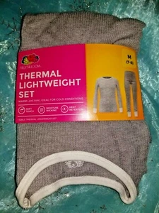 FRUIT OF THE LOOM GIRL'S 2 PIECE LIGHTWEIGHT THERMAL SET-GRAY-M/7-8-NEW - Picture 1 of 4