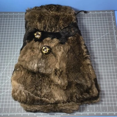 VTG Brown Fur w/pockets Celluloid Buttons Sable or Mink? Silk Lined TLC - Image 1 of 4