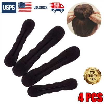 4pcs Magic Baler Hairspray Baler Sponge Scrunchie Hair Accessories Hair Tools US - Image 1 of 4