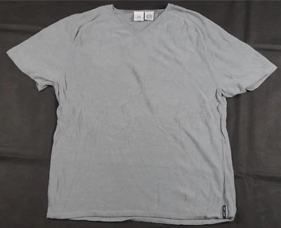 Suéter feminino raro vintage ARMANI EXCHANGE malha gola V manga curta anos 90 cinza M - Imagem 1 de 4