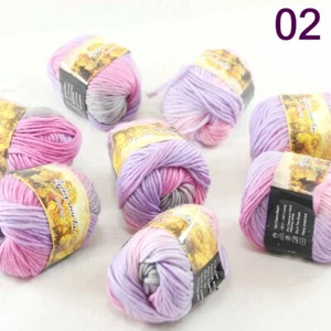 Sale 8 Balls x50g New Knitting Yarn Chunky Colorful Hand Wool Wrap Scarves 02 - Picture 1 of 7