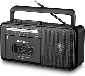 Lettore cassette Bluetooth Boombox, radio AM/FM/SW, lettore cassette/registratore - Foto 1 di 9