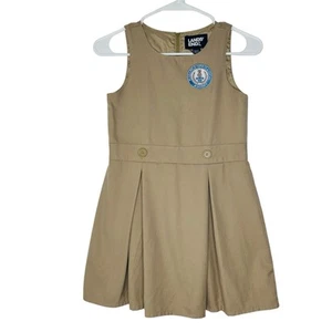 PCCA Lands' End School Uniform Jumper Dress Girls 7 Beige Pineapple Cove - Picture 1 of 6