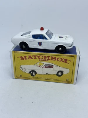 Matchbox Lesney Phantom #8 Custom Ford Mustang Police Car With Reproduction Box - Image 1 of 4