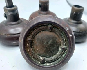 Juego 3 perillas de puerta antiguas de colección misión artes y manualidades victorianas decoración V líneas cruzadas - Imagen 1 de 7