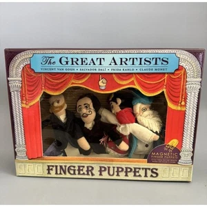 Great Artists Finger Puppet Set - Van Gogh - Dali - Kahlo - Monet NEW - Picture 1 of 3