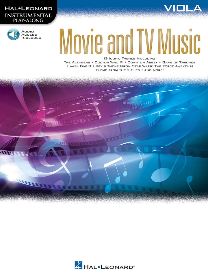 Movie & TV Music for Viola Solo Sheet Music 13 Themes Play-Along Book & Audio - Image 1 of 1