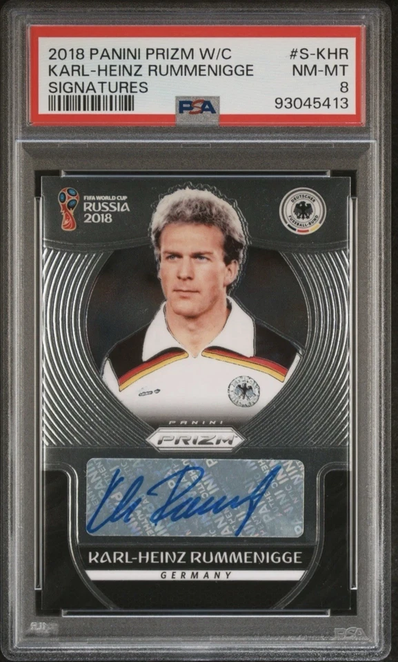 2018 Panini Prizm World Cup Signatures Karl-Heinz Rummenigge Auto PSA 8 - Image 1 of 2