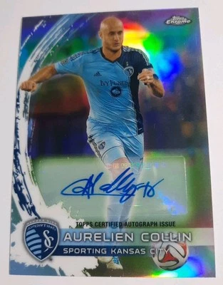 Aurelien Collins 2014 Topps Chrome MLS Autographs Auto Refractor Sporting  - Image 1 of 2