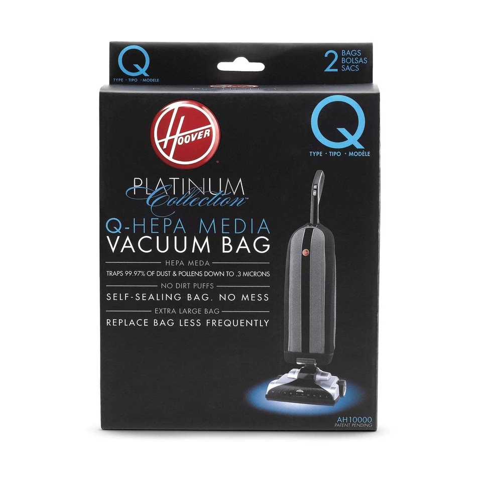 HOOVER VACUUM CLEANER BAGS PLATINUM UPRIGHT VACS PACK OF 2 TYPE Q - AH10000 - Image 1 of 4