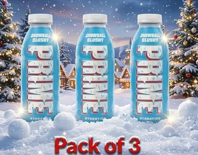3x Prime Hydration Drink Snowball Slushy 500ml Limited Edition Rare Holiday Pack