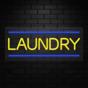 Laundry Sign for Window/Wall Displays | LED Flex Neon | 32"W x 13"H x 1"D - Picture 1 of 5