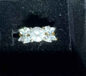 Fashion CZ Sterling Silver Ring Sz 7 - Picture 1 of 13