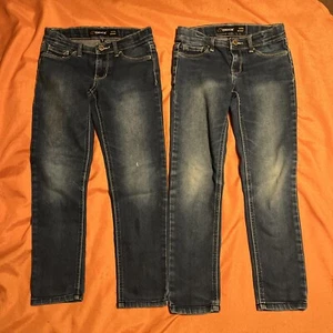 Two Jordache Jeans Super Skinny Girls Size 7 Blue Cotton Blend Make Buy Offer - Picture 1 of 15