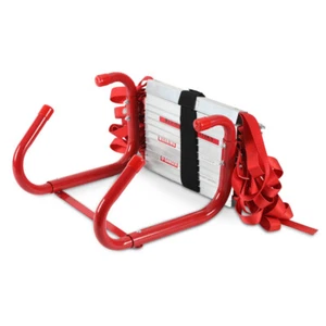 Feuerleiter mit Karabiner Tragfähigkeit 450KG Feuerfeste Rettungsleiter bis 4.5m - Bild 1 von 10