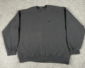 Sudadera vintage Nike para hombre 2XL gris azul marino suéter bordado Swoosh años 90 Y2K - Imagen 1 de 9