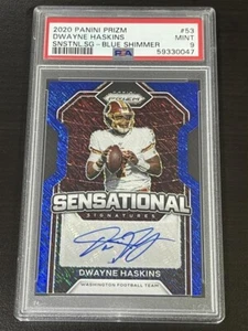 2020 PRIZM DWAYNE HASKINS BLUE SHIMMER 5/5 AUTO PSA 9 #53 SENSATIONAL! SC-34 - Picture 1 of 2