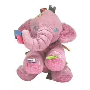 Taggies Pink Elephant Plush Rattle Stuffed Animal Baby Toy Lovey - Picture 1 of 7