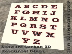 Wunschtext Sticker Rot Tuning Emblem Schriftzug Autoaufkleber Modellbezeichnung - Picture 1 of 2