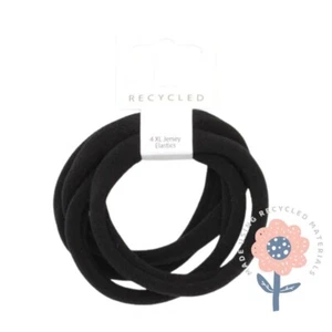 4 Stück großes schwarzes nachhaltiges recyceltes Jersey endloses Haarband Ponio Bommeln - Bild 1 von 3