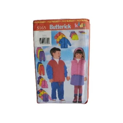 Butterick 5165 Fleece Jacket, Vest, Jogger Pants, Skirt & Headband Sz 2-4 UNCUT - Image 1 of 3