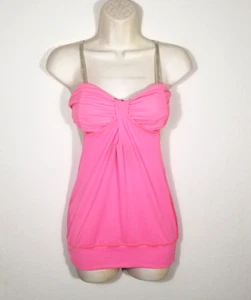 Lululemon Athletica Women Size 4 Pink Tank Top Twist Front Ruched Backless - Imagen 1 de 8