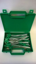 20 Green Heavy Duty Hard Ground Pro Tent & Awning Peg Rock Pegs Free Case Green