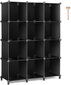 Cube Storage Closet Organizer Shelf Cubes Plastic Book Bookcase Bookcase 12Cubes
