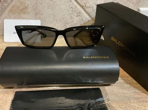 BALENCIAGA - Rectangular-Frame Acetate Sunglasses - Black -Box-MSRP $350 NIB - Picture 1 of 8