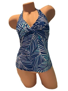 Chaps By Ralph Lauren Tankini Women Marina Tropical Leaf Halter NWT $44 Size 6 - Picture 1 of 2