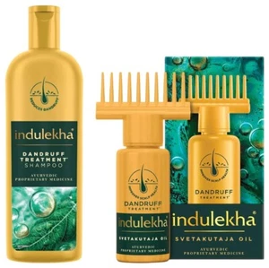 Indulekha Ayurvedic Anti Dandruff Shampoo 340ml With Hair Oil 100ml Hair Combo - Picture 1 of 6