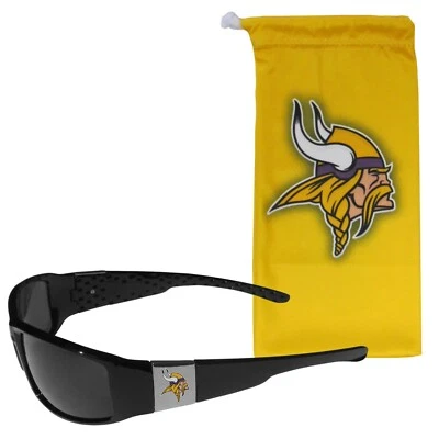 Minnesota Vikings Chrome Wrap Sunglasses with Microfiber Bag (NFL) - Image 1 of 3
