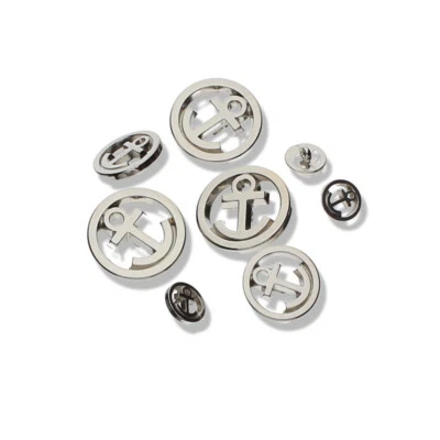 2 x Metallknopf Trachtenknopf Anker mit Öse 10/18/23 mm Handarbeit Nähen - Bild 1 von 4