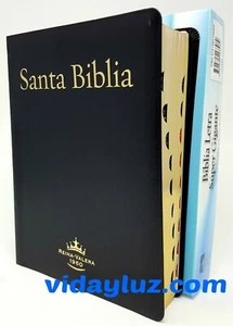 BIBEL KÖNIGIN VALERA 1960, SUPERRIESIGER BUCHSTABE, (18 PUNKTE) SCHWARZES LEDER MIT HINWEIS - Bild 1 von 8