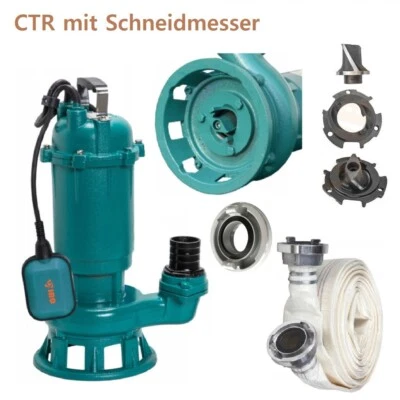 Fäkalienpumpe Tauchpumpe Schmutzwasserpumpe 1500W - 24000l/h Schneidmesser+20m - Bild 1 von 4