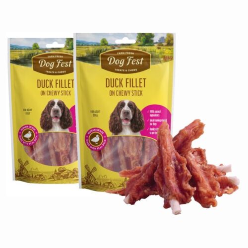 Duck Fillets On Stick (Pack of 2) - High Protein Duck Dog Treats from Dog Fest