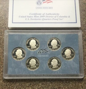 2009 D.C. & U.S Territories Quarter Clad Proof Set U.S. Mint OGP COA - Bild 1 von 3