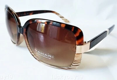NUEVO CON ETIQUETAS TAHARI TH 124 Marrón Dorado Auténticas Gafas de Sol Mujer Idea de Regalo/366/Nuevo Foto 1 de 4