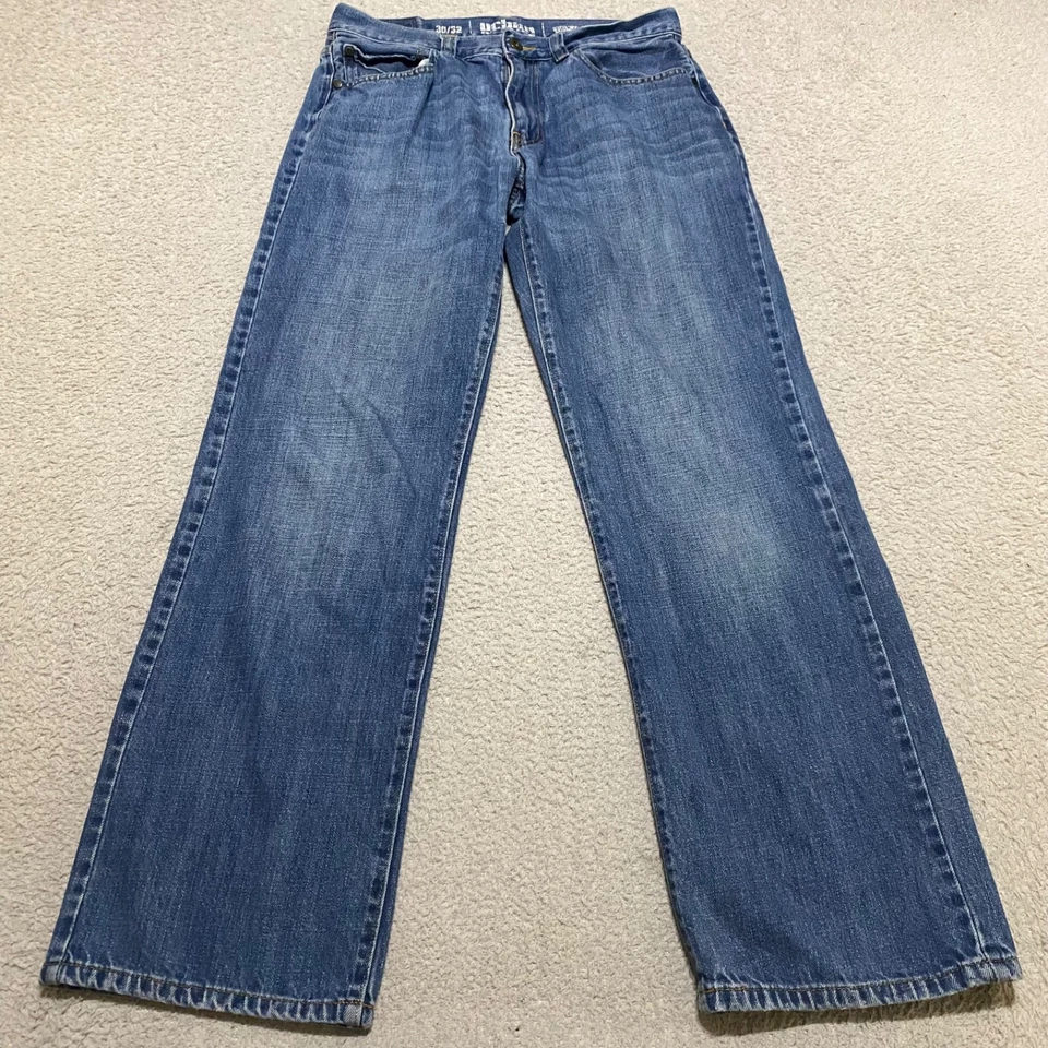 Pantalones de mezclilla Urban Pipeline para hombre 30x32 azul calce relajado pierna recta lavado medio Foto 1 de 4