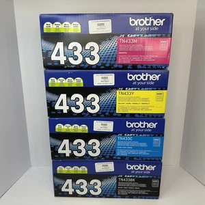 Original Brother TN433 High-Yield Toner Set OEM 4er Pack Gelb Magenta Schwarz Cyan - Bild 1 von 5