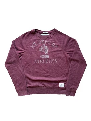Винтажный Y2K Abercrombie & Fitch бордовый Crewneck толстовка мужской размер M родной - Изображение 1 из 4